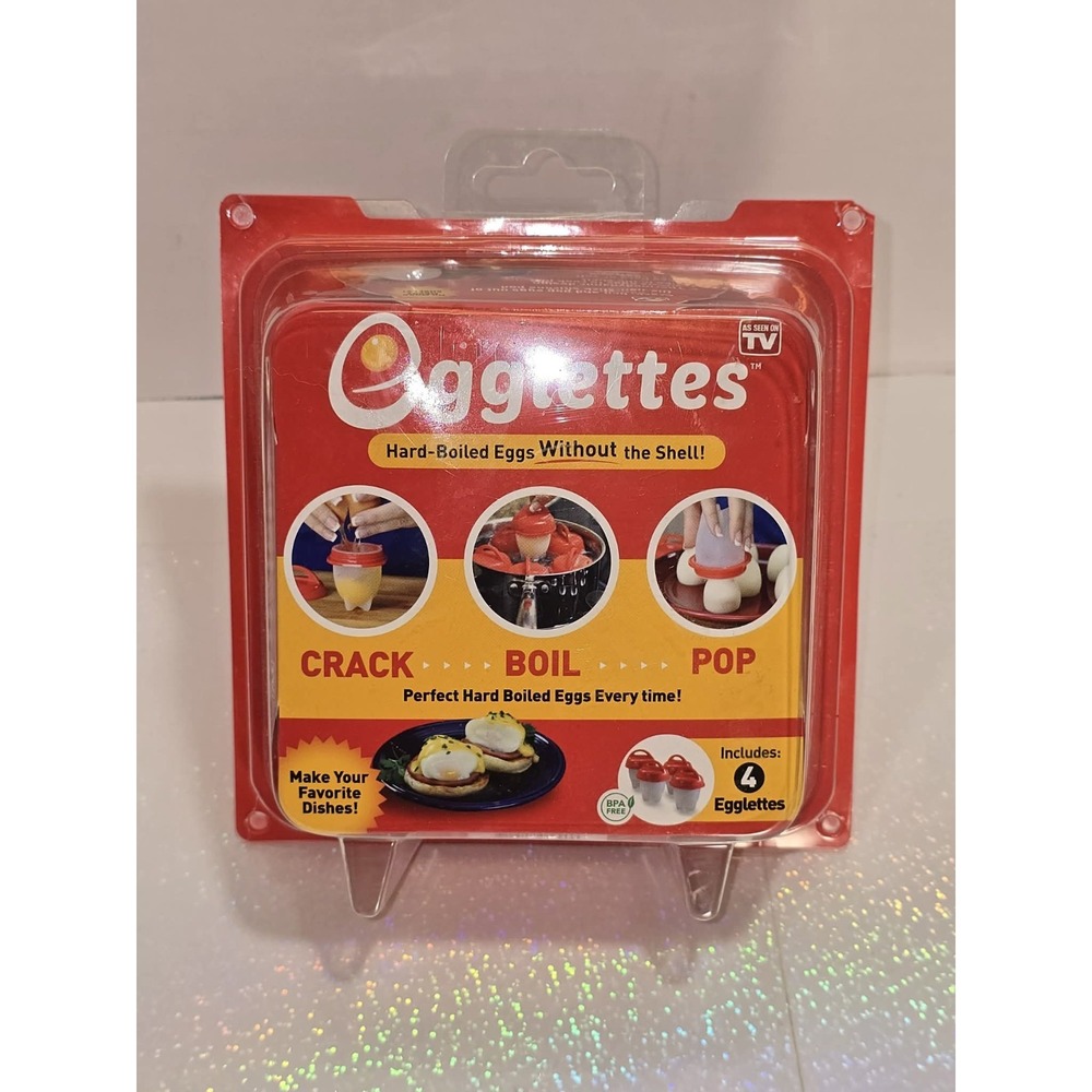 Egglettes Hard-Boiled Egg Cooker Set (4 Egg‎ Cups) As Seen on TV – NIP 🍳🥚